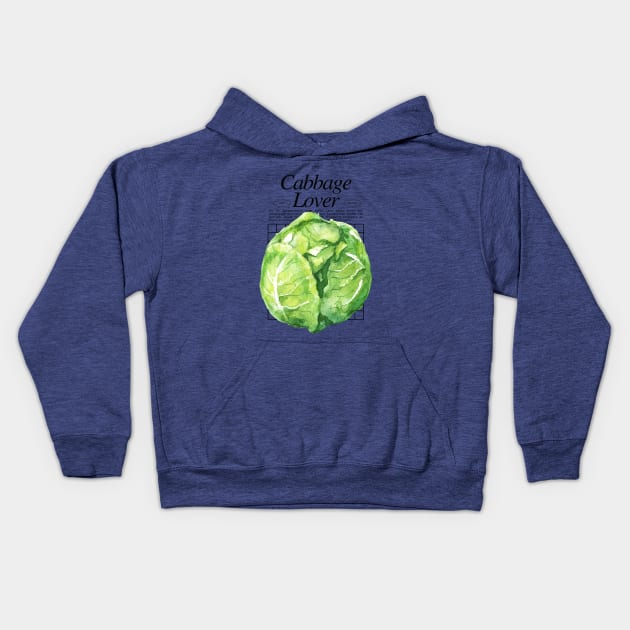 Cabbage - Veggies Lover Design Kids Hoodie by Millusti